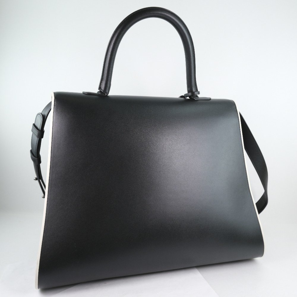 Delvaux Brillant Large/Brillant GM 2WAY Shoulder Calf Black/White Ladies Hand... - Picture 3 of 13